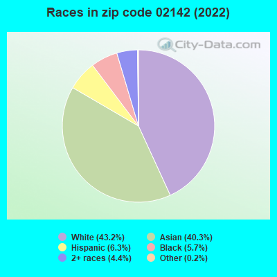 Races in zip code 02142 (2021)