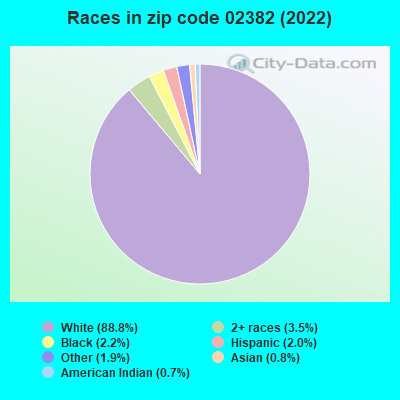 Races in zip code 02382 (2021)