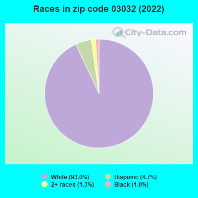 Races in zip code 03032 (2022)