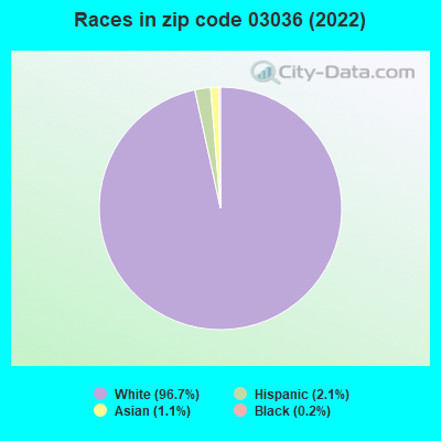 Races in zip code 03036 (2019)