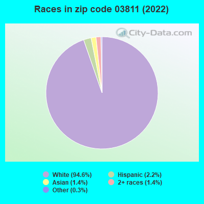 Races in zip code 03811 (2021)