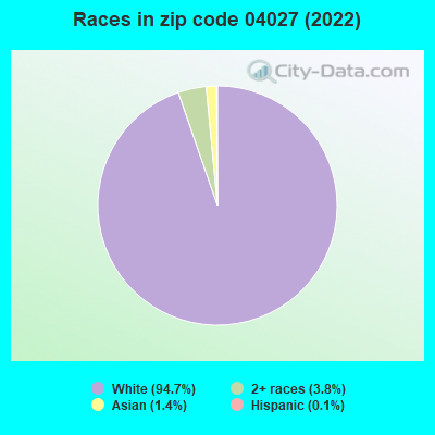 Races in zip code 04027 (2022)