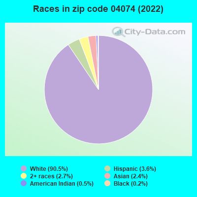 Races in zip code 04074 (2019)