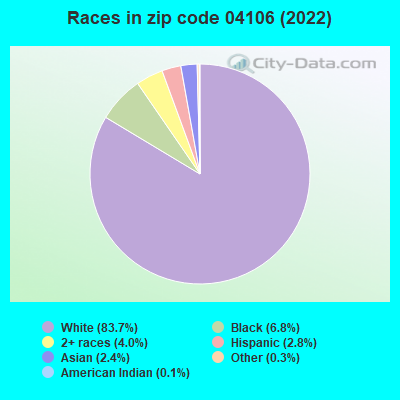 Races in zip code 04106 (2022)