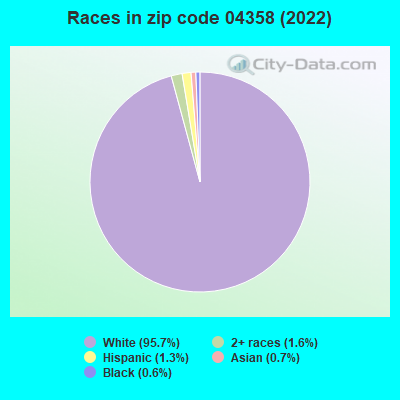 Races in zip code 04358 (2019)