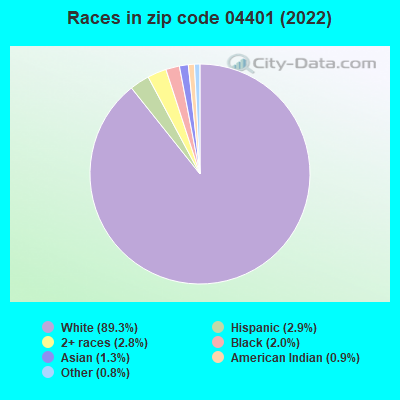Races in zip code 04401 (2019)
