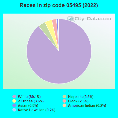 Races in zip code 05495 (2022)