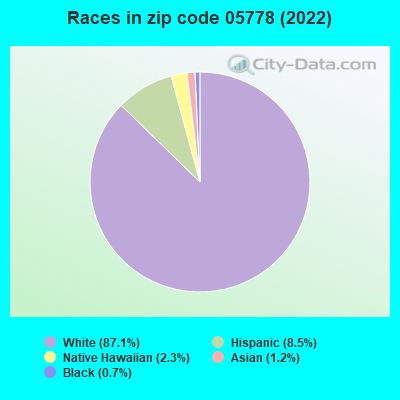 Races in zip code 05778 (2019)