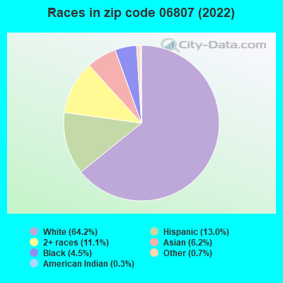 Races in zip code 06807 (2021)