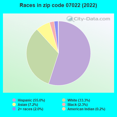 Races in zip code 07022 (2019)
