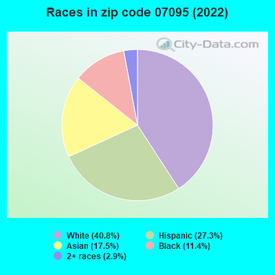 Races in zip code 07095 (2021)