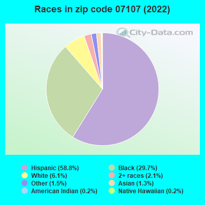 Races in zip code 07107 (2021)