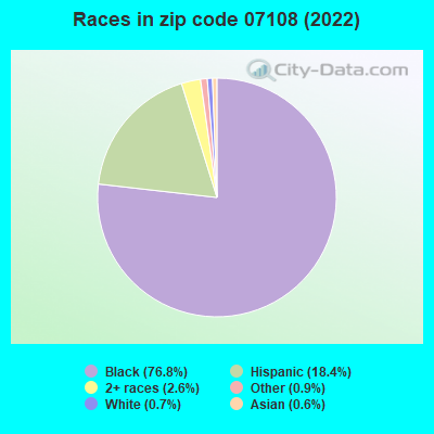Races in zip code 07108 (2019)