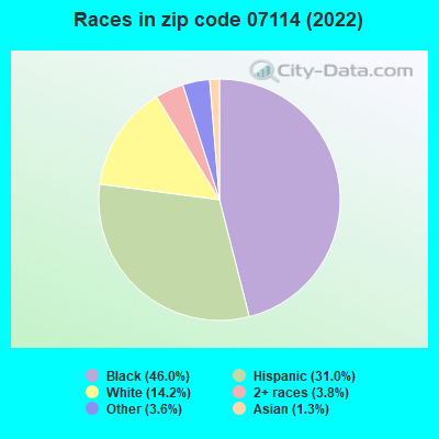 Races in zip code 07114 (2021)