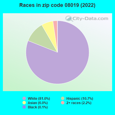 Races in zip code 08019 (2019)
