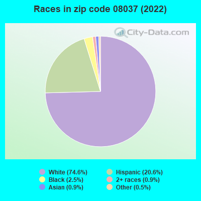 Races in zip code 08037 (2019)