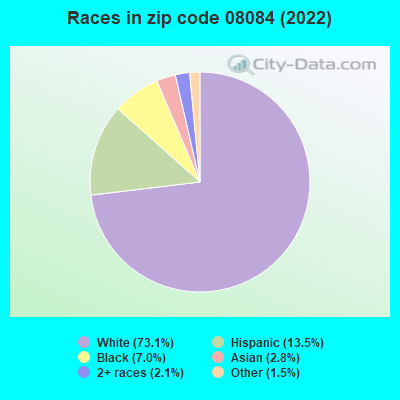 Races in zip code 08084 (2019)