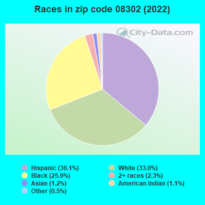 Races in zip code 08302 (2019)