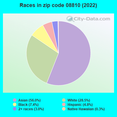Races in zip code 08810 (2022)
