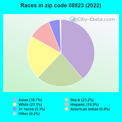 Races in zip code 08823 (2019)