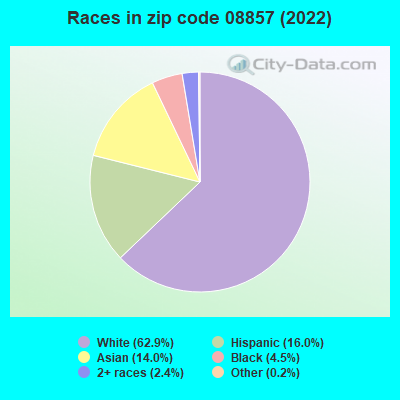 Races in zip code 08857 (2021)