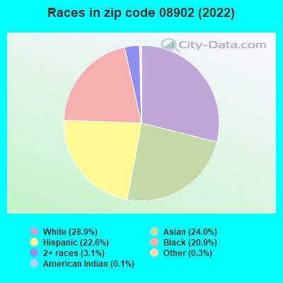 Races in zip code 08902 (2019)