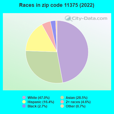 Races in zip code 11375 (2021)