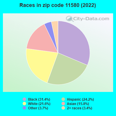 Races in zip code 11580 (2021)