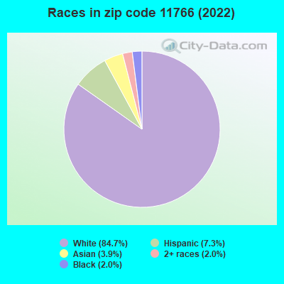 Races in zip code 11766 (2022)