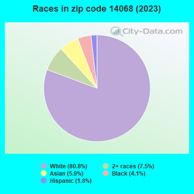 Races in zip code 14068 (2021)