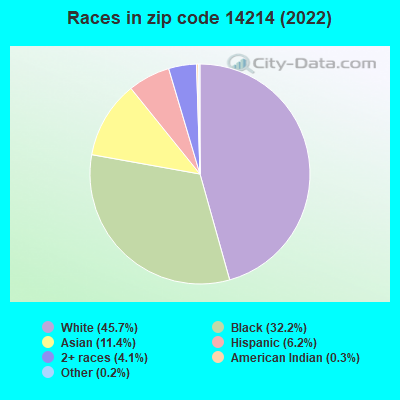 Races in zip code 14214 (2021)