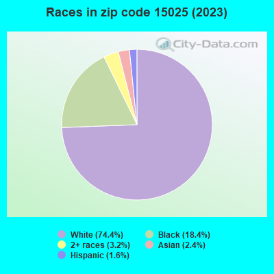 Races in zip code 15025 (2021)