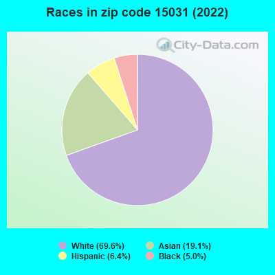 Races in zip code 15031 (2021)