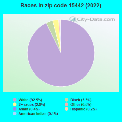 Races in zip code 15442 (2022)