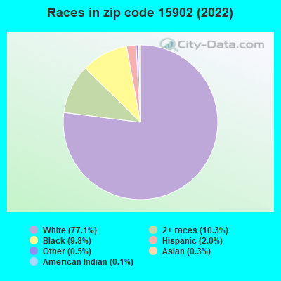 Races in zip code 15902 (2019)