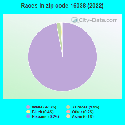 Races in zip code 16038 (2019)