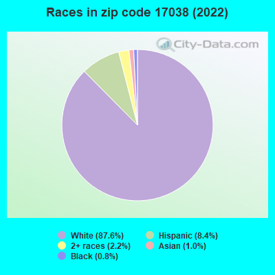 Races in zip code 17038 (2022)