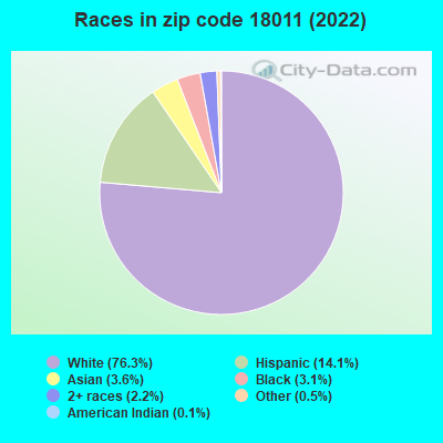 Races in zip code 18011 (2022)