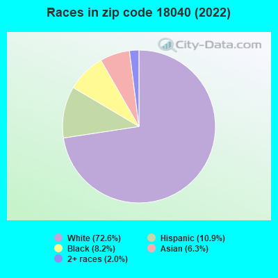 Races in zip code 18040 (2022)