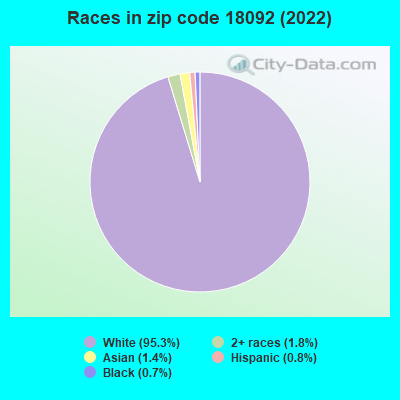 Races in zip code 18092 (2022)