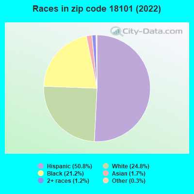 Races in zip code 18101 (2021)