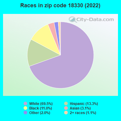 Races in zip code 18330 (2022)