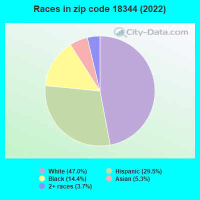 Races in zip code 18344 (2022)