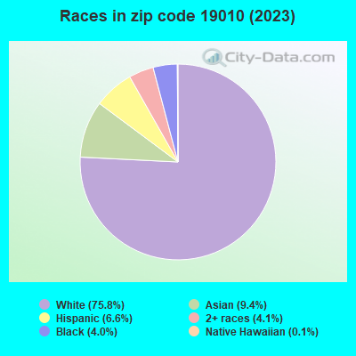 Races in zip code 19010 (2019)