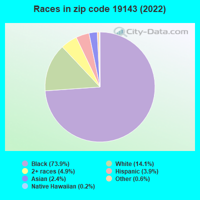 Races in zip code 19143 (2021)