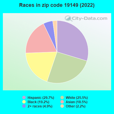 Races in zip code 19149 (2021)