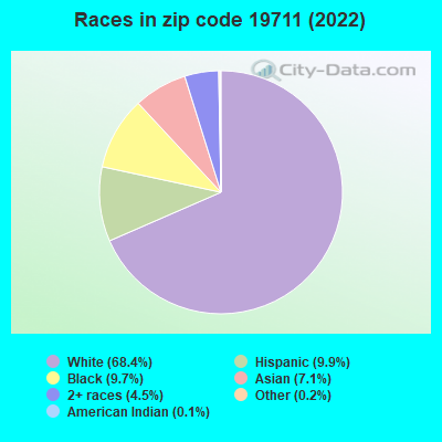 Races in zip code 19711 (2022)