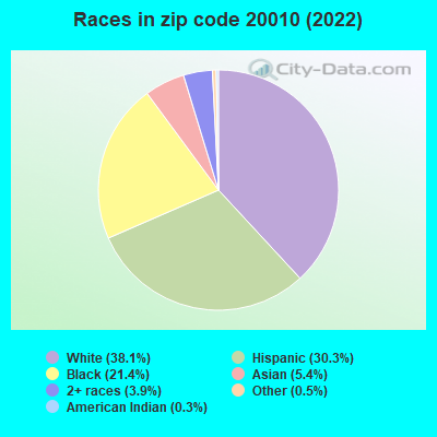 Races in zip code 20010 (2021)
