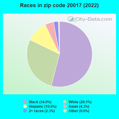 Races in zip code 20017 (2021)
