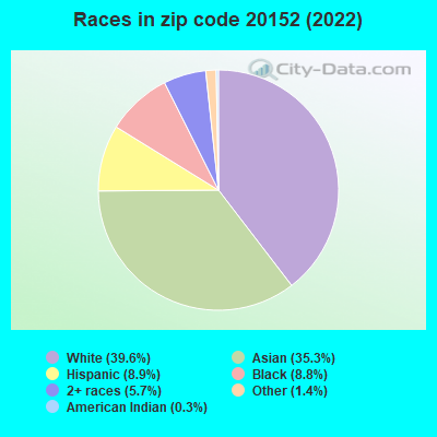 Races in zip code 20152 (2022)